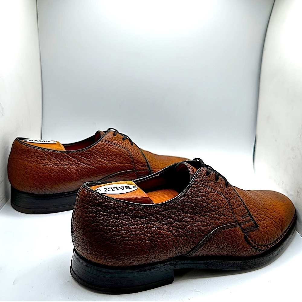 HARTT Imported Exotic Water Bison Mens Brown Derby Dress Shoes c. 1960 Sz.9E π₯ - Picture 11 of 17
